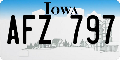 IA license plate AFZ797