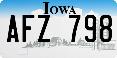 IA license plate AFZ798