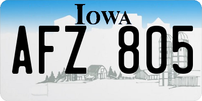 IA license plate AFZ805