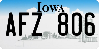 IA license plate AFZ806