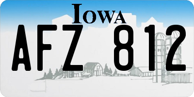 IA license plate AFZ812