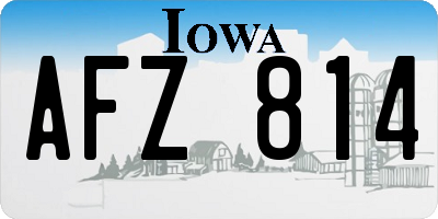IA license plate AFZ814