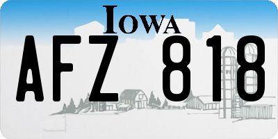 IA license plate AFZ818