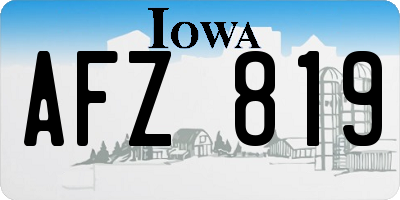 IA license plate AFZ819