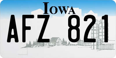 IA license plate AFZ821