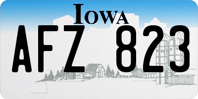 IA license plate AFZ823