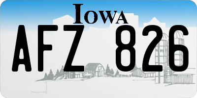 IA license plate AFZ826