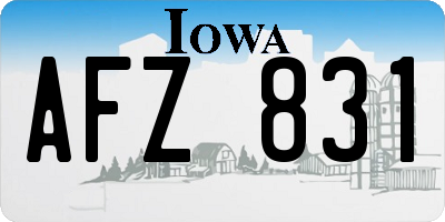IA license plate AFZ831