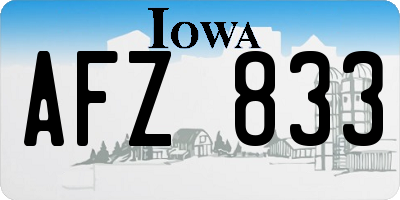 IA license plate AFZ833
