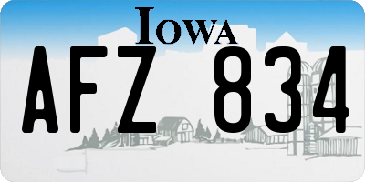 IA license plate AFZ834