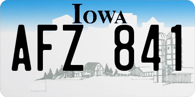 IA license plate AFZ841
