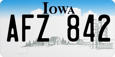 IA license plate AFZ842