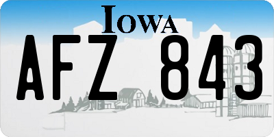 IA license plate AFZ843