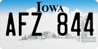 IA license plate AFZ844