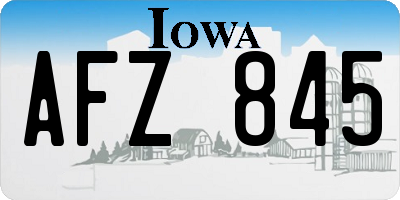 IA license plate AFZ845