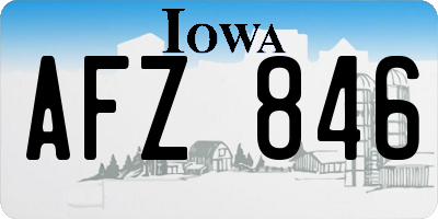 IA license plate AFZ846