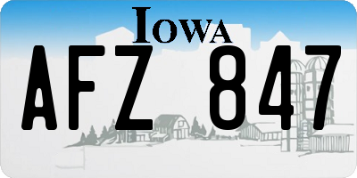 IA license plate AFZ847