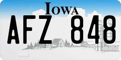 IA license plate AFZ848