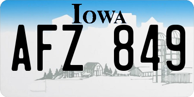 IA license plate AFZ849