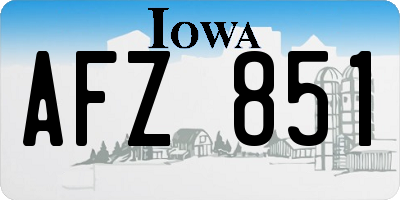IA license plate AFZ851