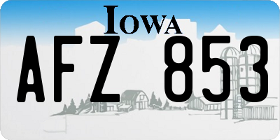 IA license plate AFZ853