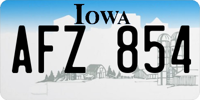 IA license plate AFZ854