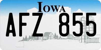 IA license plate AFZ855