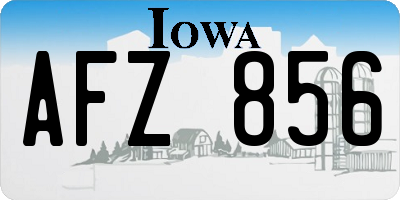 IA license plate AFZ856