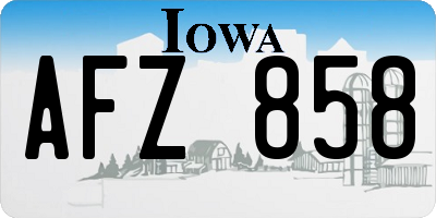 IA license plate AFZ858