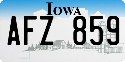 IA license plate AFZ859