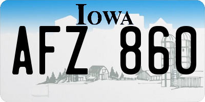 IA license plate AFZ860