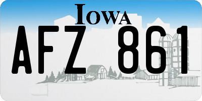 IA license plate AFZ861