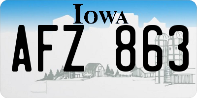 IA license plate AFZ863