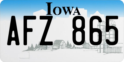IA license plate AFZ865