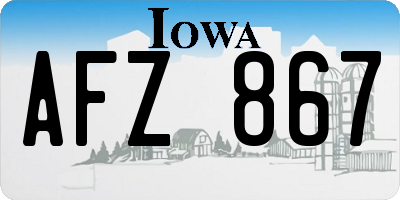 IA license plate AFZ867