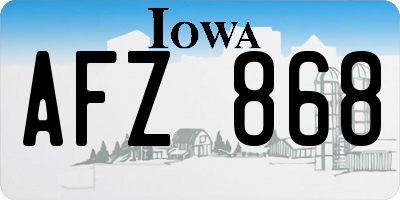 IA license plate AFZ868