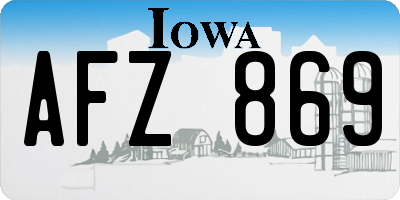IA license plate AFZ869