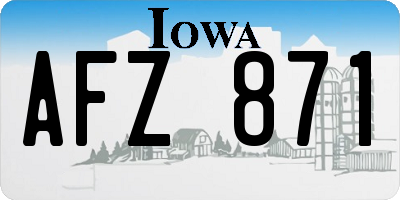 IA license plate AFZ871