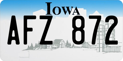 IA license plate AFZ872