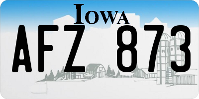 IA license plate AFZ873