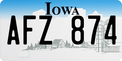 IA license plate AFZ874