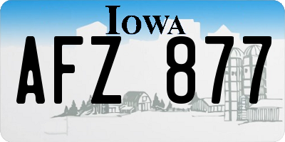 IA license plate AFZ877