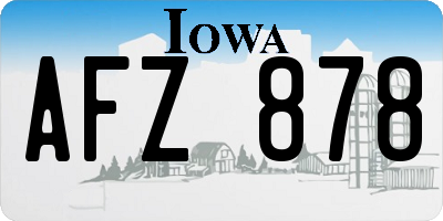 IA license plate AFZ878
