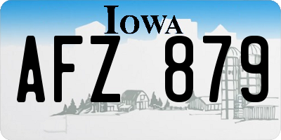 IA license plate AFZ879