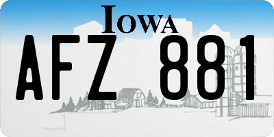 IA license plate AFZ881