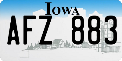 IA license plate AFZ883