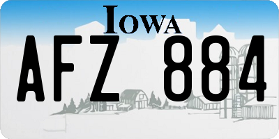 IA license plate AFZ884