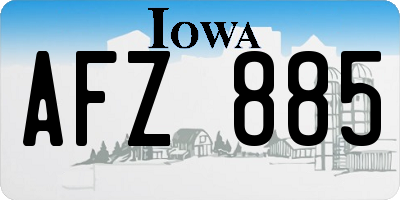 IA license plate AFZ885