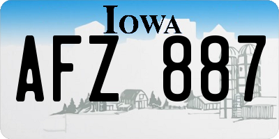 IA license plate AFZ887