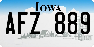 IA license plate AFZ889